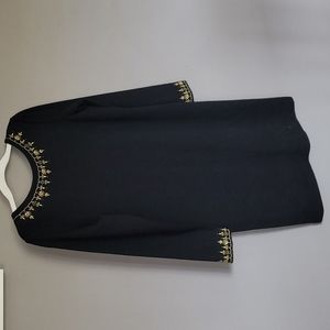 Nina Leonard's dress, size L with golden embroidery